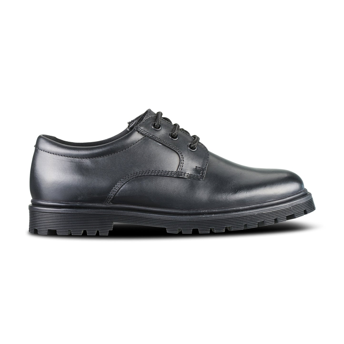 Bailey Black Leather Lace Up Chunky Sole