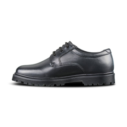 Bailey Black Leather Lace Up Chunky Sole