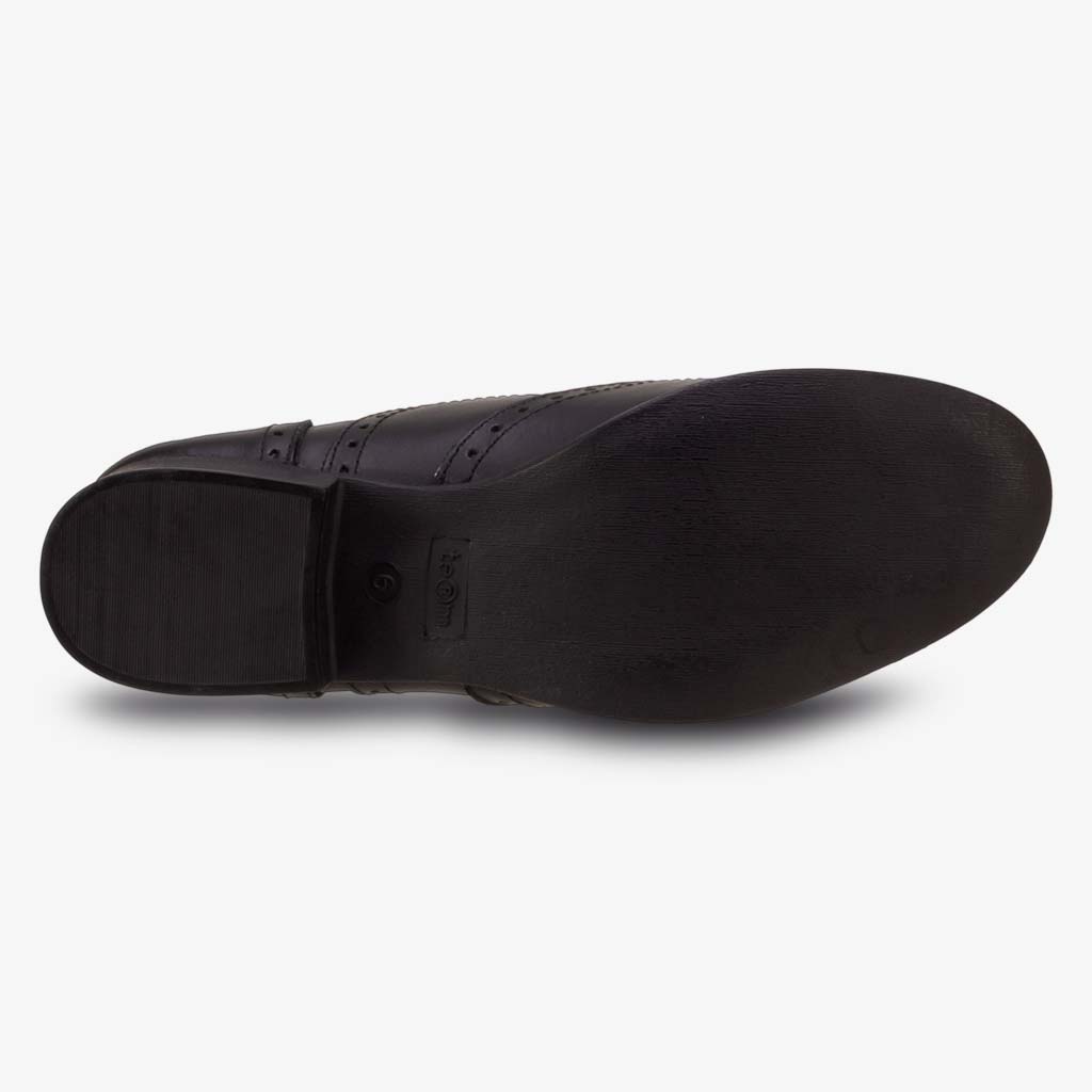 Bella Black Leather Lace Up Brogue