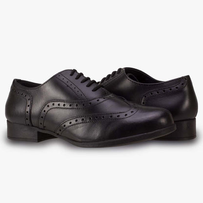 Bella Black Leather Lace Up Brogue