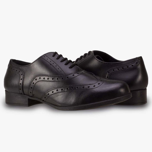 Bella Black Leather Lace Up Brogue