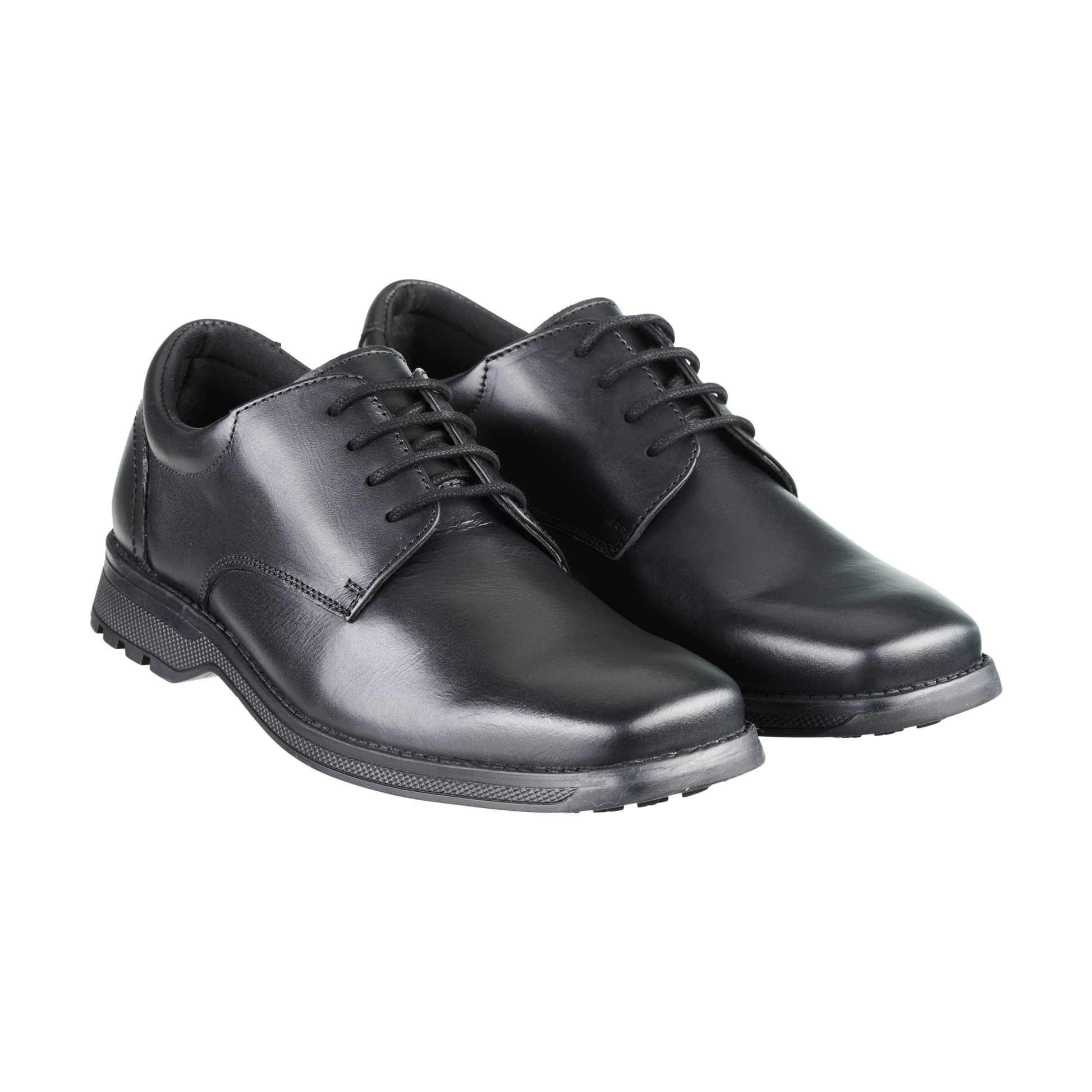 Clerk Tyson Black Leather Chunky Sole Lace Up