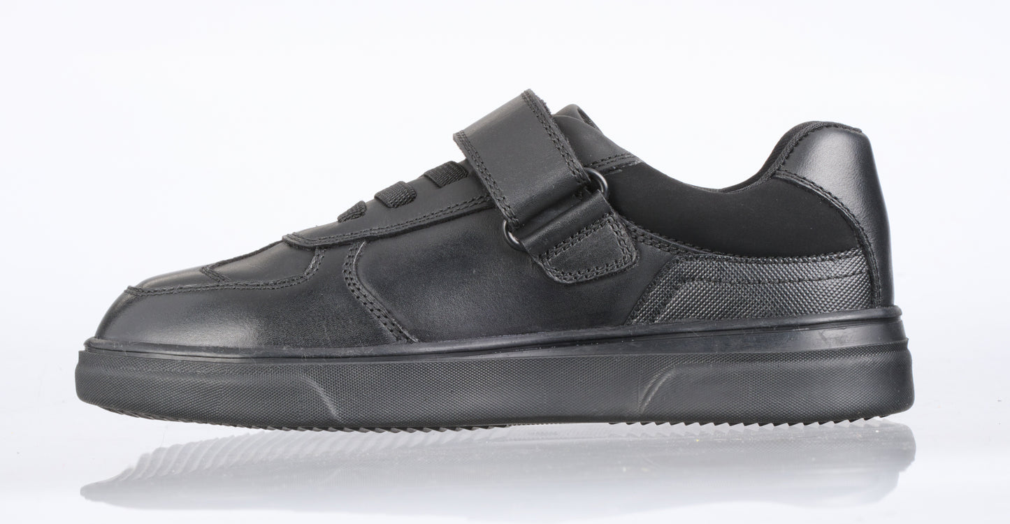 Upton Black Leather Athletic Touch Tape Lace up