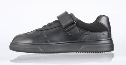 Upton Black Leather Athletic Touch Tape Lace up