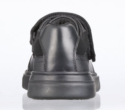 Upton Black Leather Athletic Touch Tape Lace up