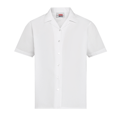 Girls Short Sleeve Revere Collar School Blouse 2 Pack