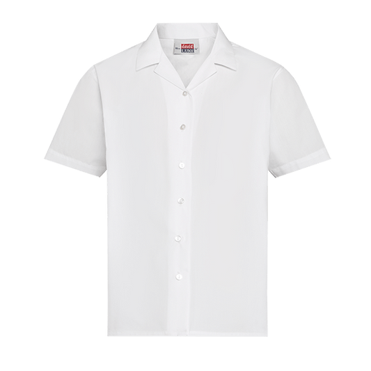 Girls Short Sleeve Revere Collar School Blouse 2 Pack