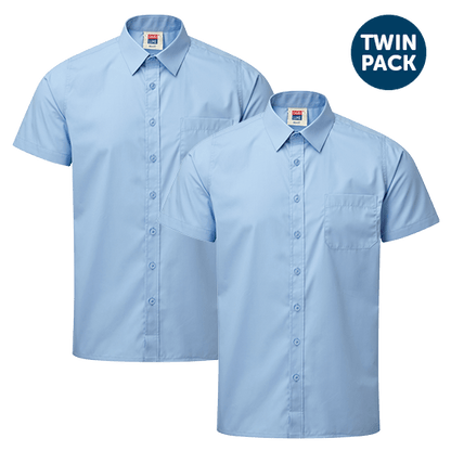 Boys Eco Short Sleeve School Shirts 2 Pack