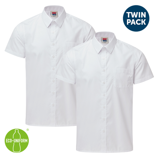 Boys Eco Short Sleeve School Shirts 2 Pack