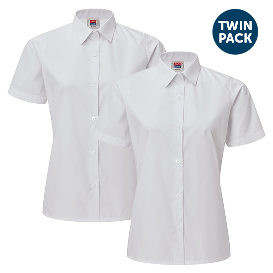 Girls Short Sleeve School Shirts 2 Pack