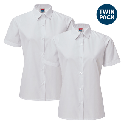 Girls Short Sleeve School Shirts 2 Pack