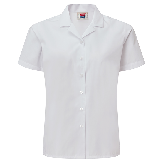 Girls Eco Short Sleeve Revere Collar School Blouses 2 Pack