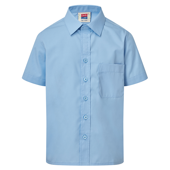 Kids Short Sleeve School Shirt with Velcro Fastening 2 Pack