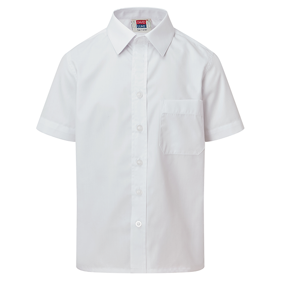 Kids Short Sleeve School Shirt with Velcro Fastening 2 Pack