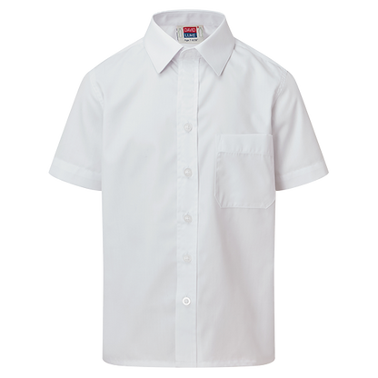Kids Short Sleeve School Shirt with Velcro Fastening 2 Pack