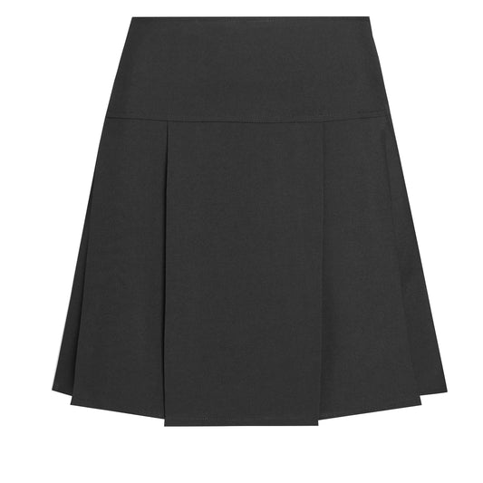 Black Drop Waist Pleated Senior Skirt - Black
