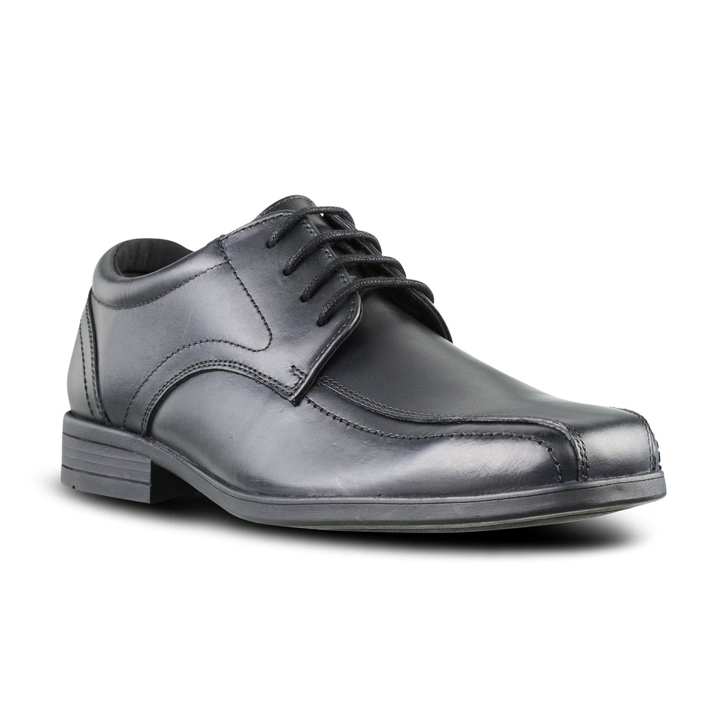 Edward Black Leather Pointed Toe Lace Up