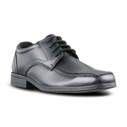 Edward Black Leather Pointed Toe Lace Up