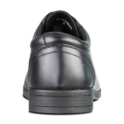 Edward Black Leather Pointed Toe Lace Up