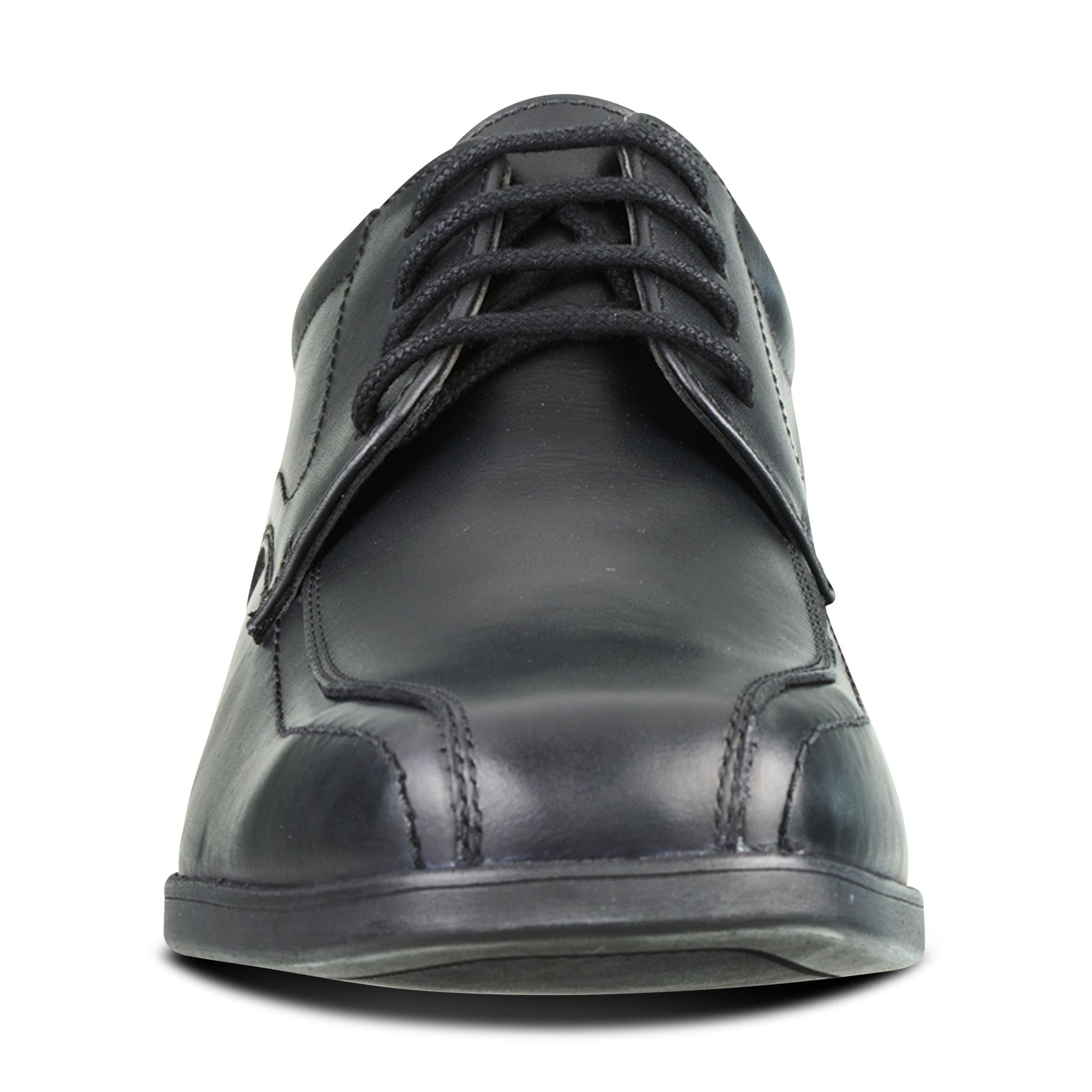 Edward Black Leather Pointed Toe Lace Up