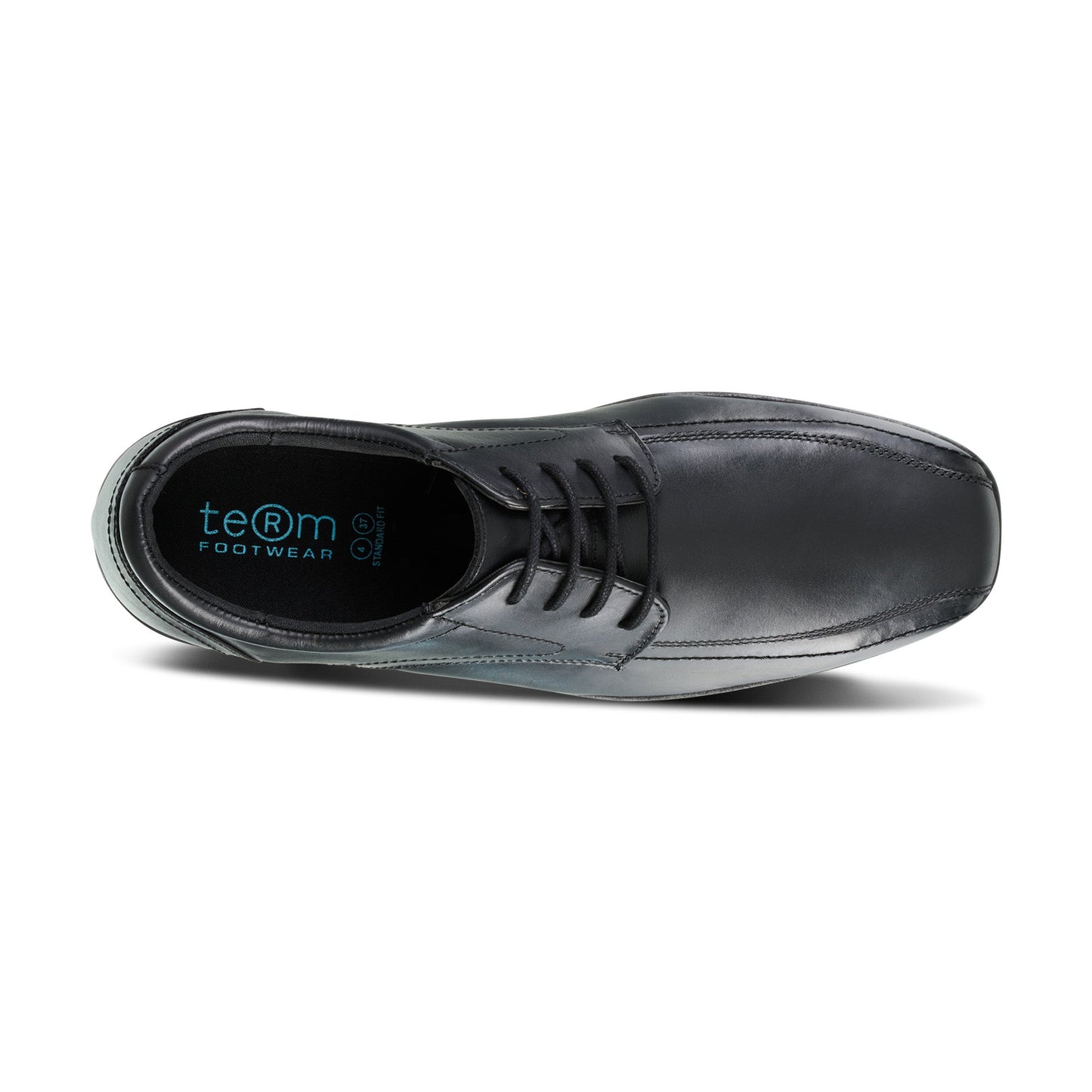 Edward Black Leather Pointed Toe Lace Up