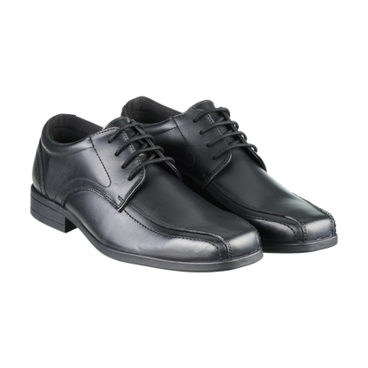 Edward Black Leather Pointed Toe Lace Up