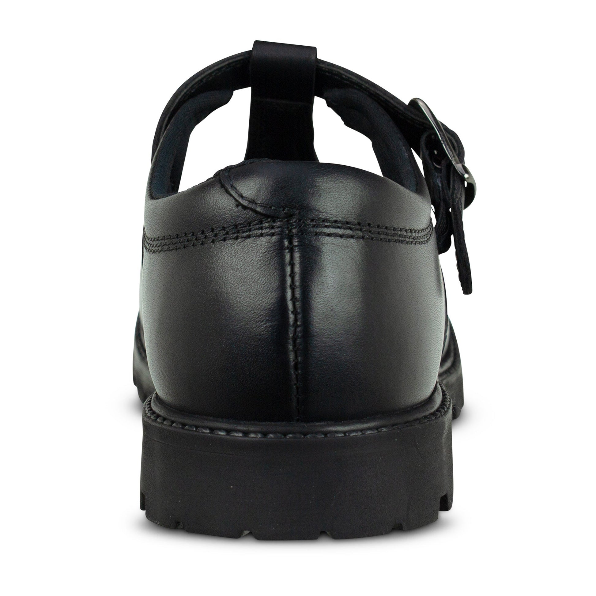 Emily Black Leather Buckle T Bar