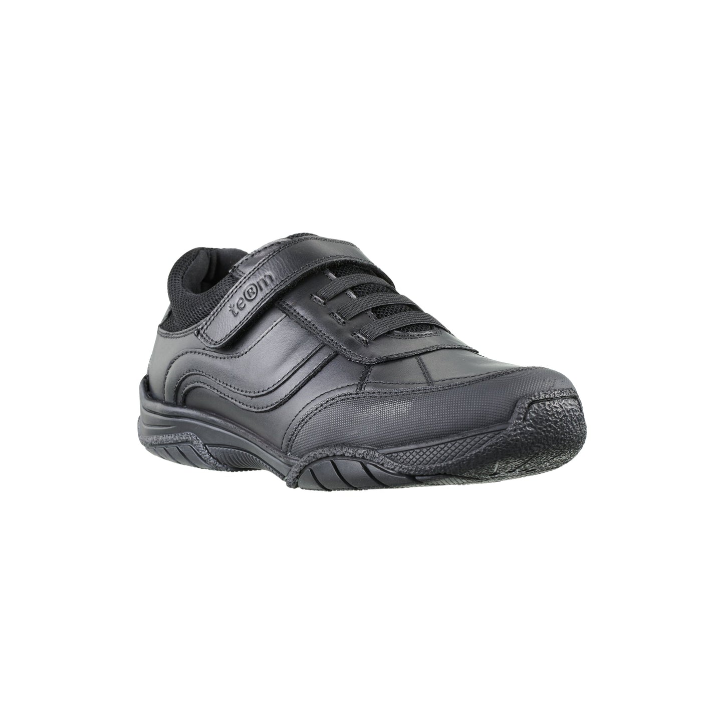 Maxx Black Leather Athletic Touch Tape Lace Up