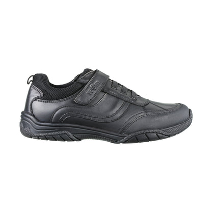 Maxx Black Leather Athletic Touch Tape Lace Up