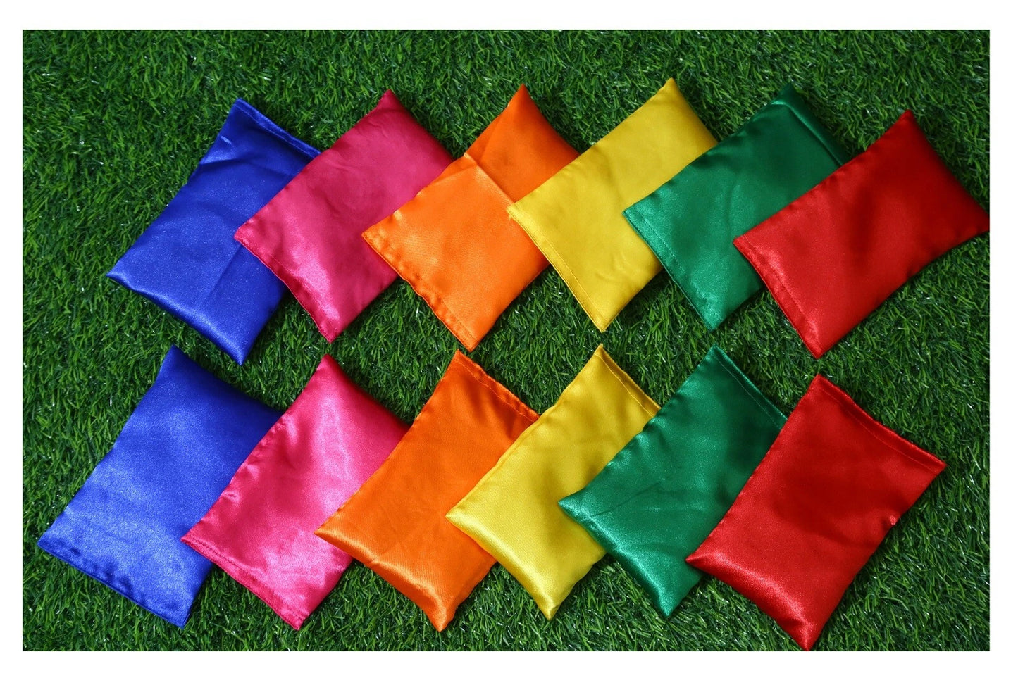 12 Colourful Sports Day Bean Bags Throwing Catching Play PE Garden Game Juggling