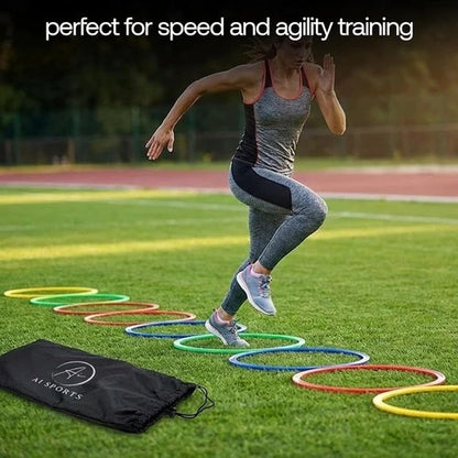 12 Pc Sport Training Agility Speed Ring Hoops Football Soccer Basketball 45cm UK