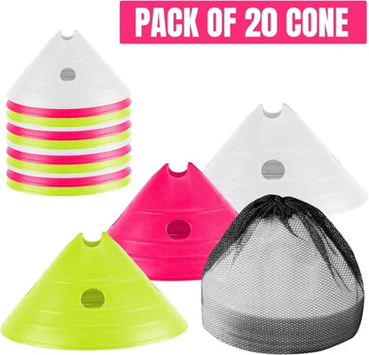 ND Sports Jumbo Mega Cones, Set of 20 - Ideal for Agility, Football Training