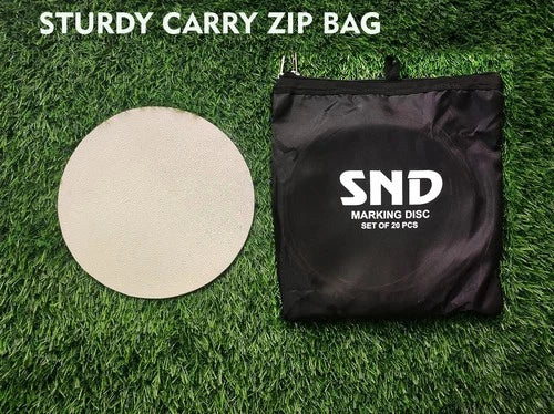 Full-Sized Pro Non Slip Flat Rubber Round Sports Marker Discs - Pack of 10 & 20