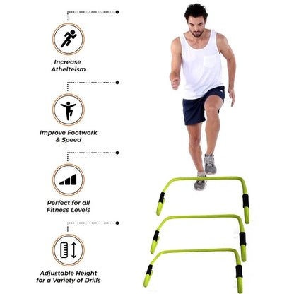 Agility Speed Training Hurdles [6 PACK] - 6", 12" Adjustable Height Hurdle