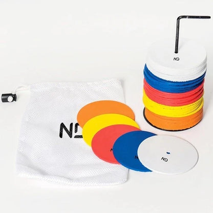 ND Mini Spot Marker Rubber Flat Cones Football Pitch Floor 10cm Disc Set Of 50